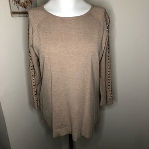 Calvin Klein Gold Embellished Stripe Sweater